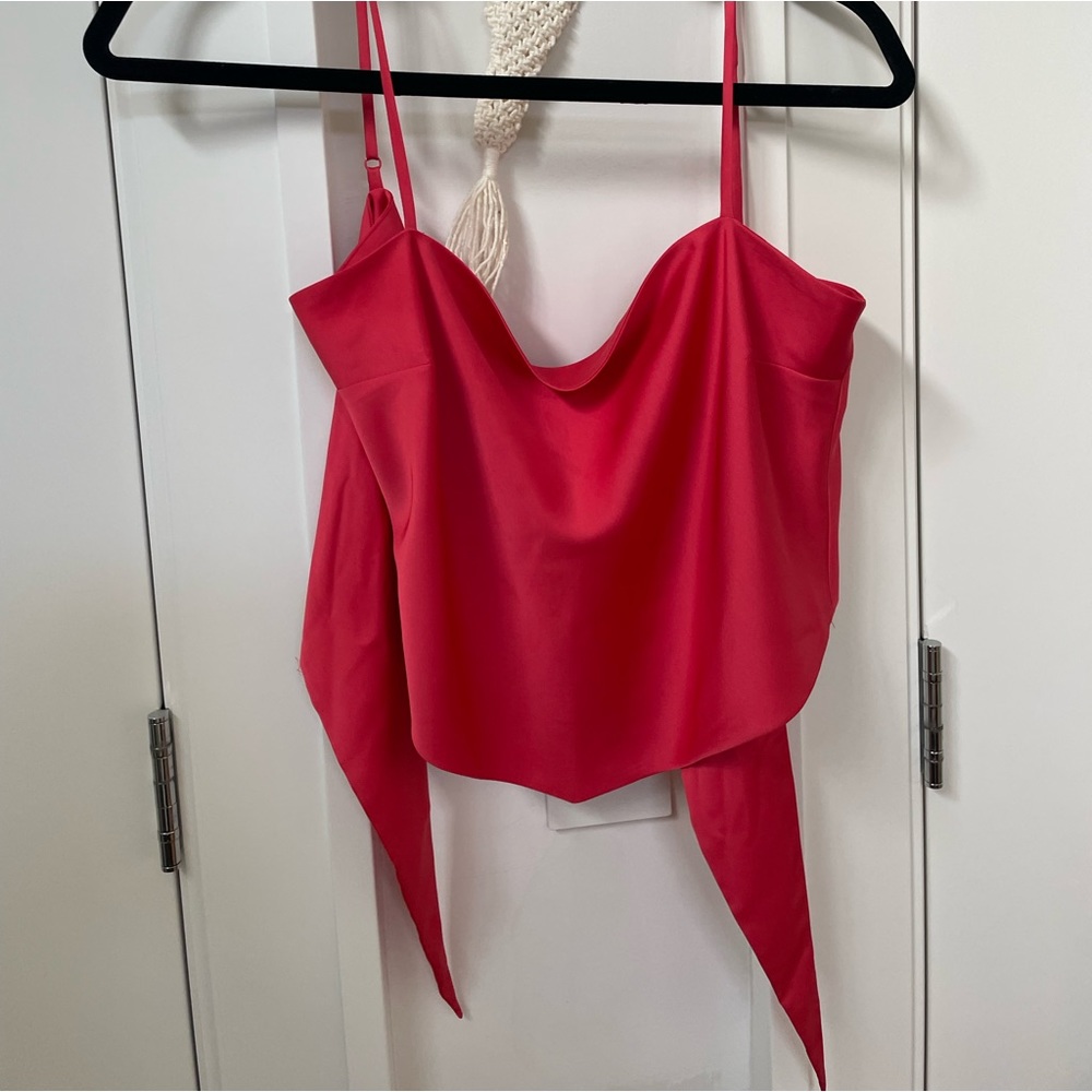 Aritzia Red Draped Satin Camisole